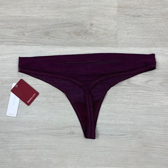Tommy John Second Skin Thong Panty Womens XXL Winetasting Red NEW - Picture 3 of 5